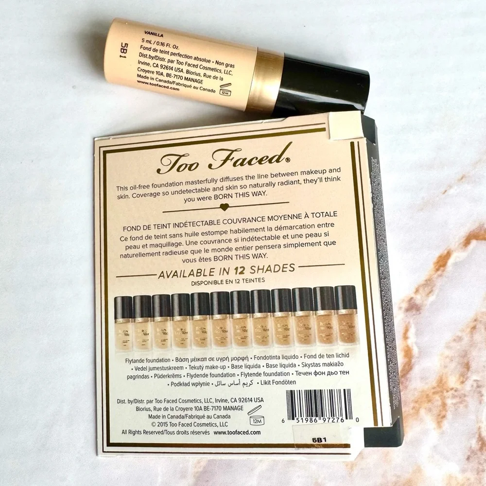 Too Faced VANILLA Born This Way Oil-Free Medium-To-Full Coverage Foundation 5ml